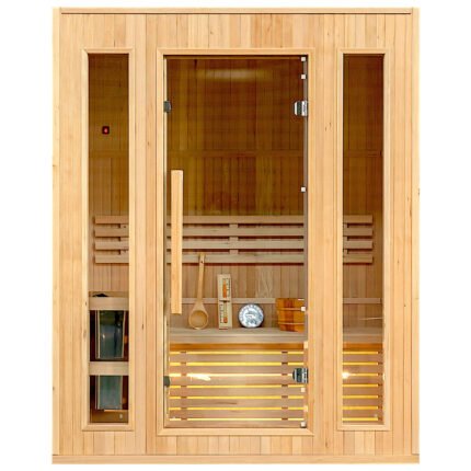Sauna 3 posti Finlandese in Abete Canadese Montana 153 x 110 CM