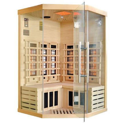 Sauna angolare a raggi infrarossi Full Spectrum 2/3 posti Mandala 120x120 cm